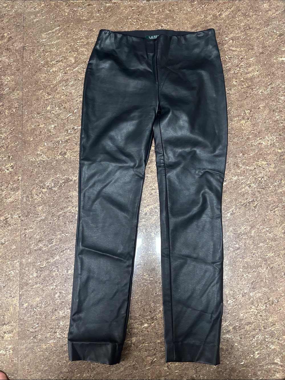 Ralph Lauren Black Faux Leather Skirt